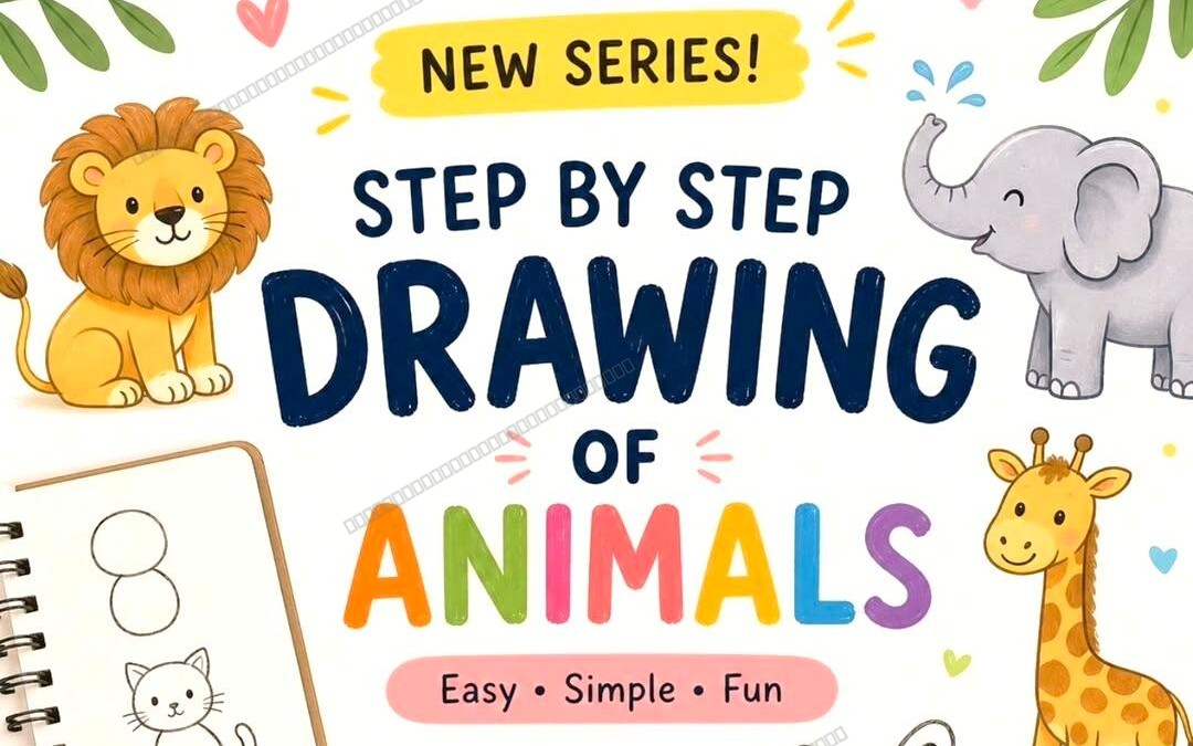 Step by Step Animal Drawing Guide for Kids | 16 Pages Easy Printable Drawing Book PDF