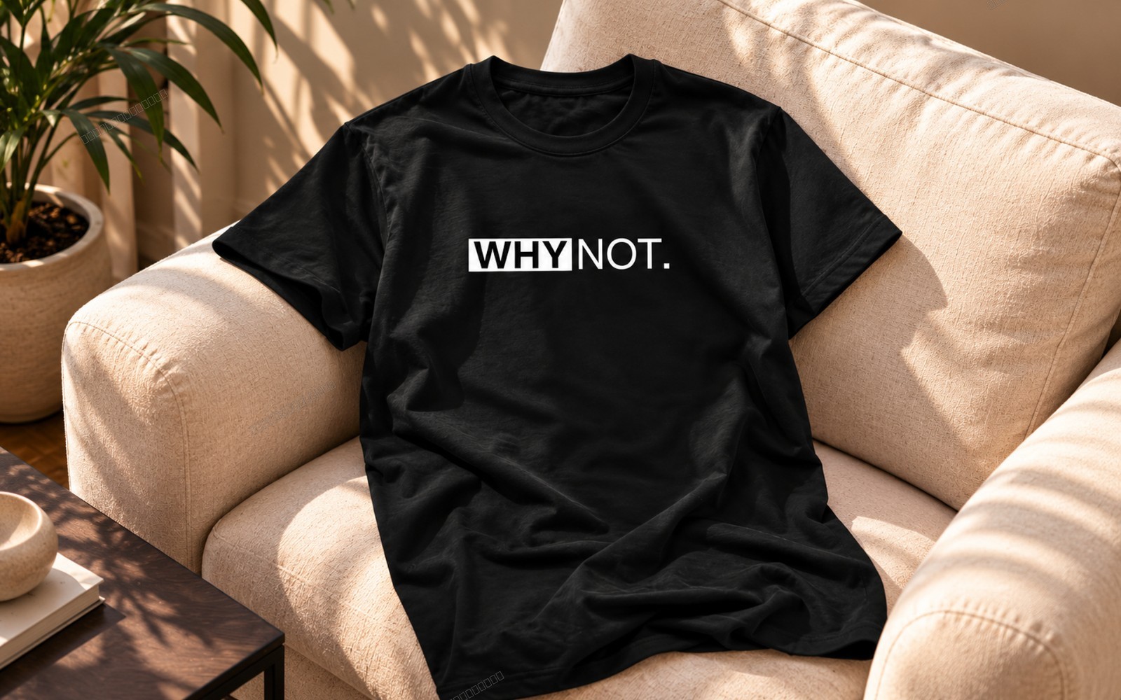 Why Not – Minimalist Typography T-Shirt Design | PNG + PDF