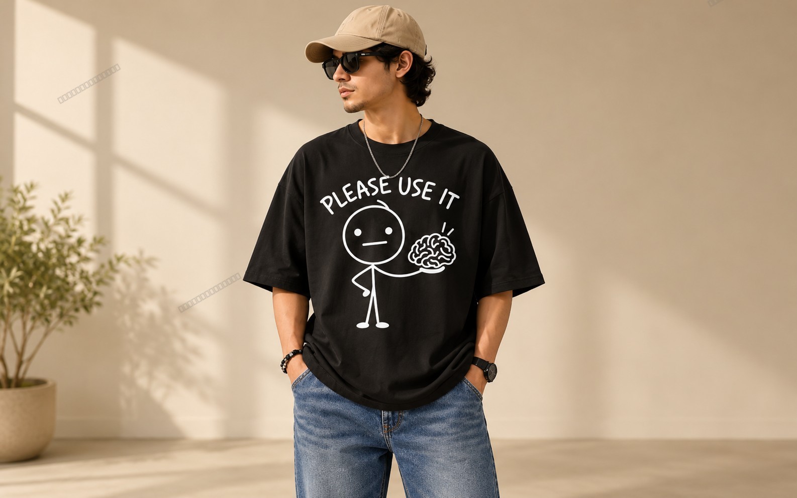 Please Use It – Funny Brain T-Shirt Design | PNG + PDF
