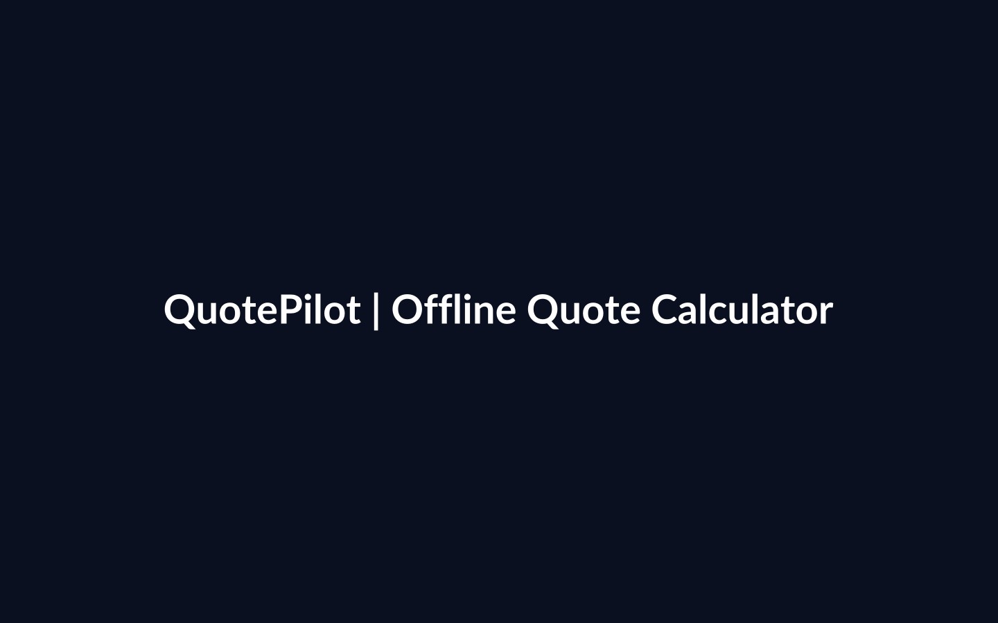 QuotePilot — Paquete bilingüe de cotizaciones offline