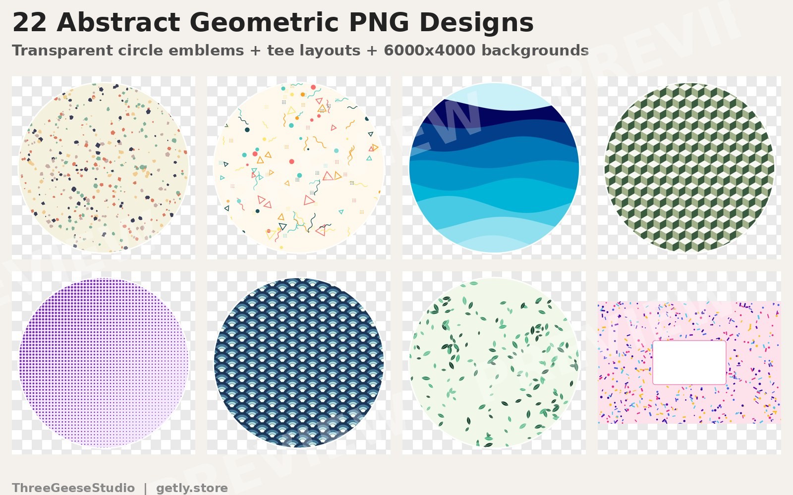 22 Abstract Geometric Transparent PNG Designs for T-Shirts & POD | Getly
