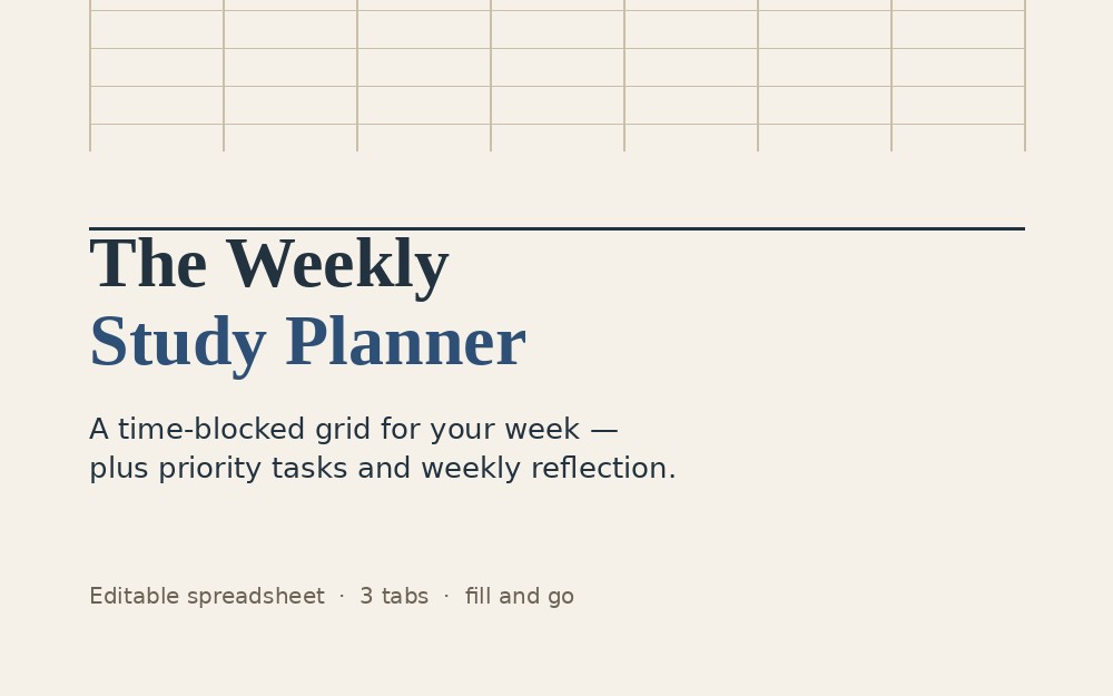 The Weekly Study Planner