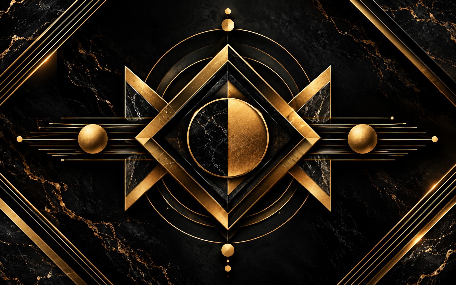 Golden Geometry – Luxury Abstract Digital Art
