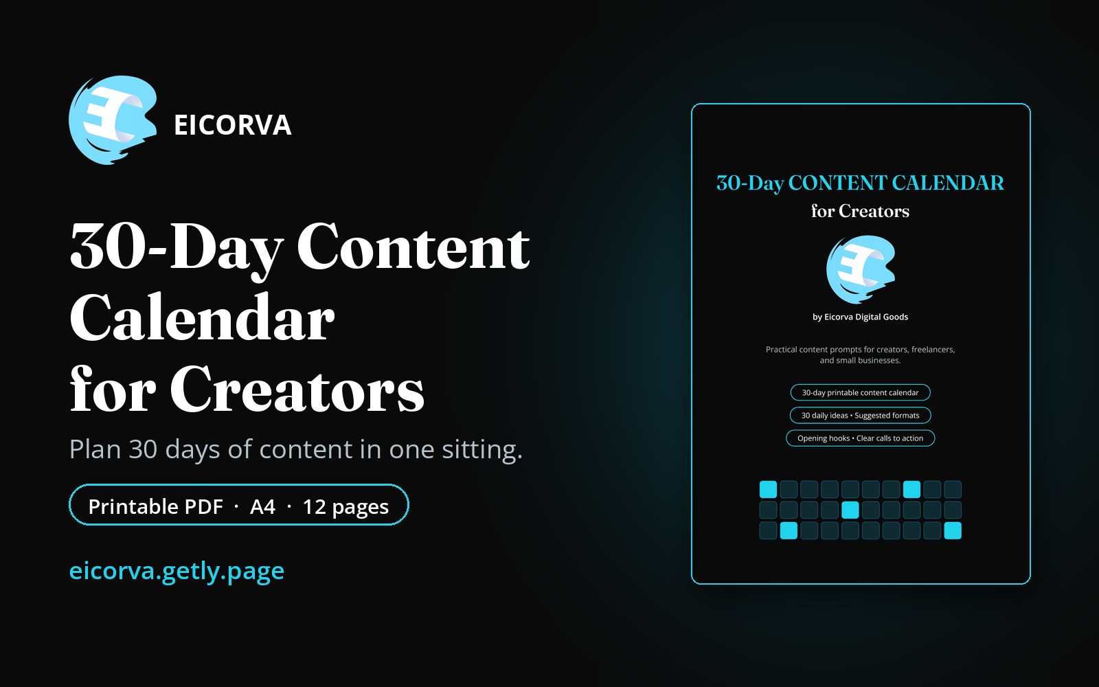 30-Day Content Calendar for Creators
