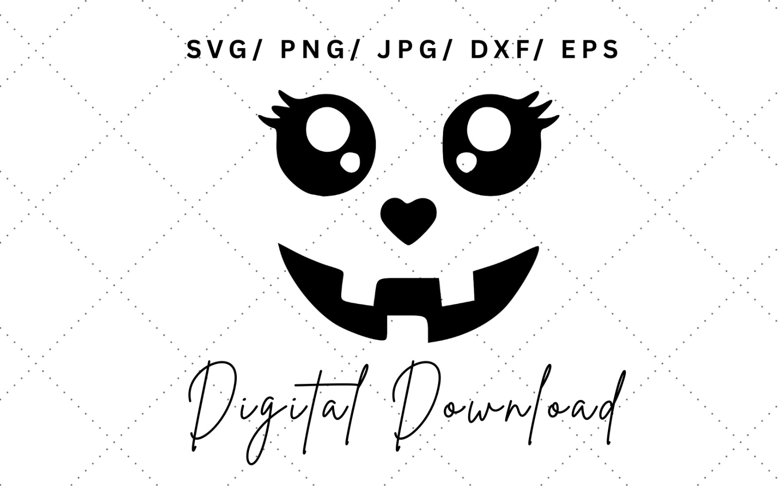 Halloween Pumpkin Cute Face SVG PNG DXF EPS JPG