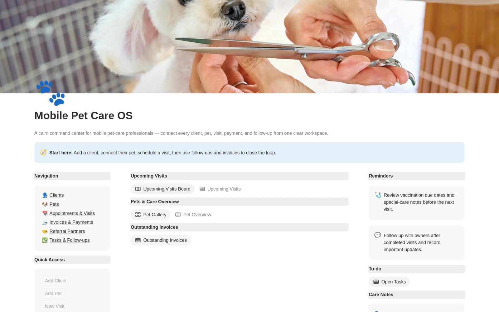 Mobile Pet Care OS