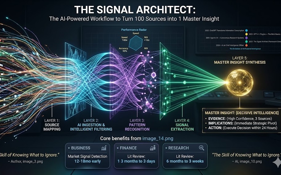 THE SIGNAL ARCHITECT  The AI-Powered Workflow to Turn 100 Sources into 1 Master Insight