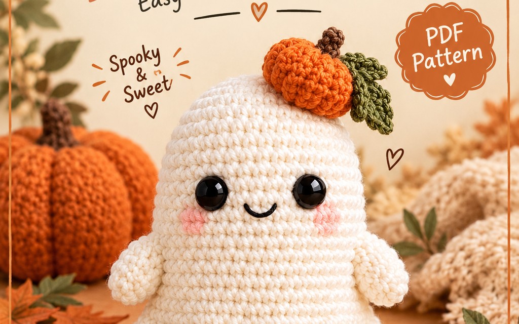 Fear Me! Cute Crochet Ghost Pattern PDF – Halloween Amigurumi