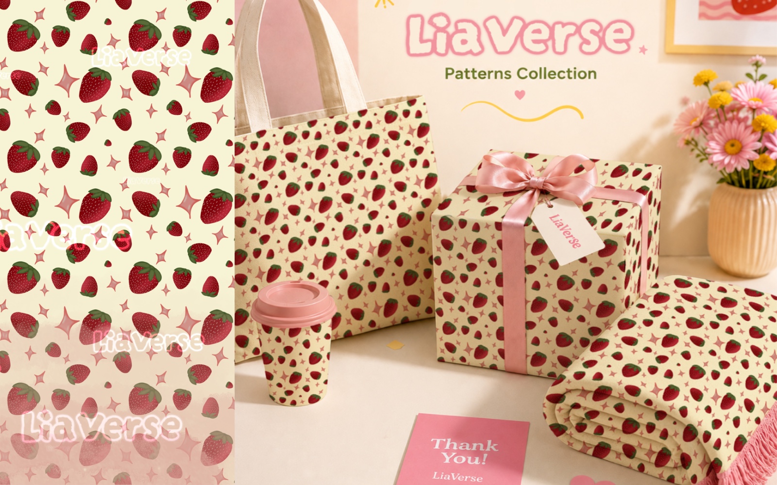 Strawberry seamless pattern