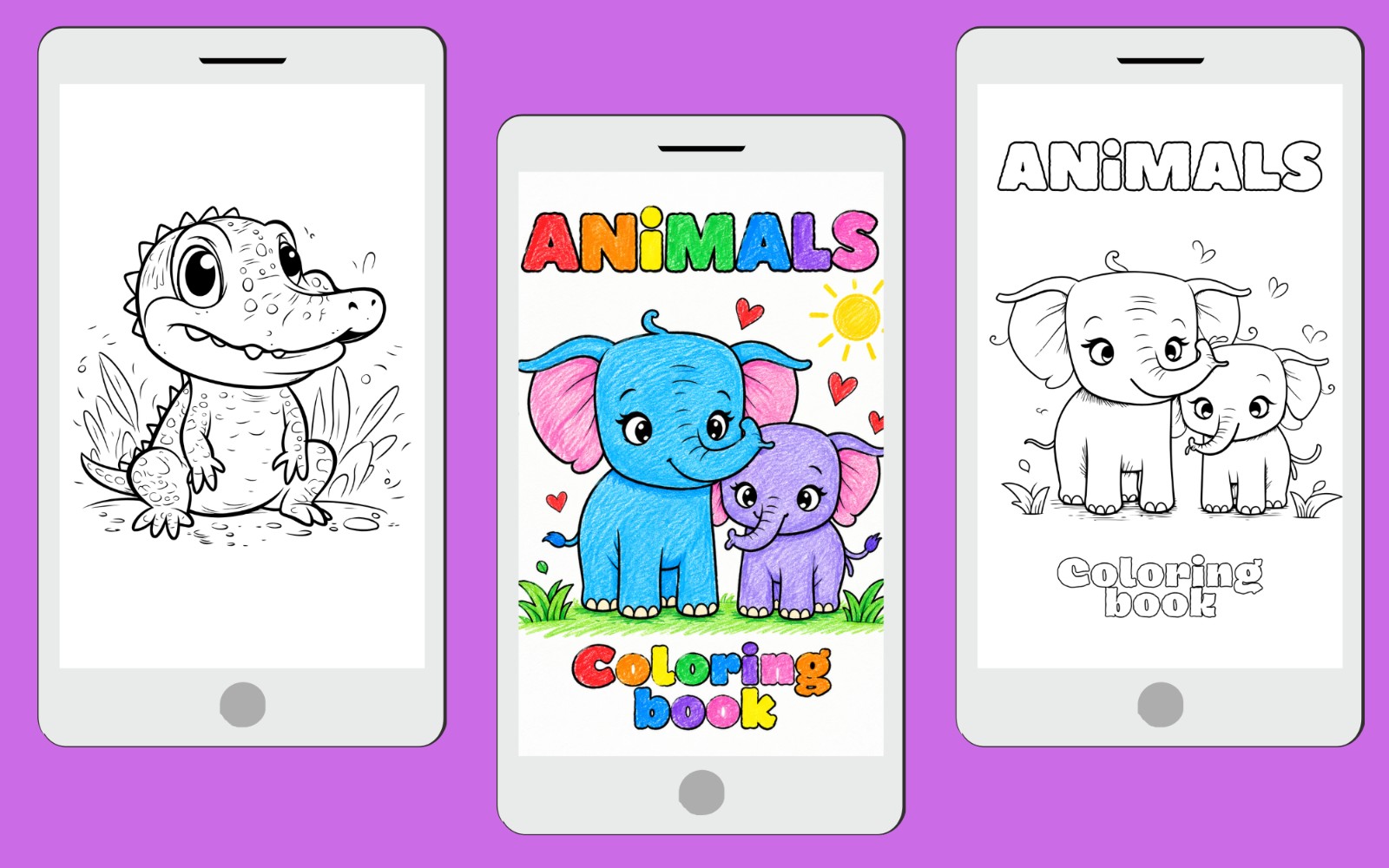 Cute Animals Coloring Book | Kids Coloring Pages... | Getly