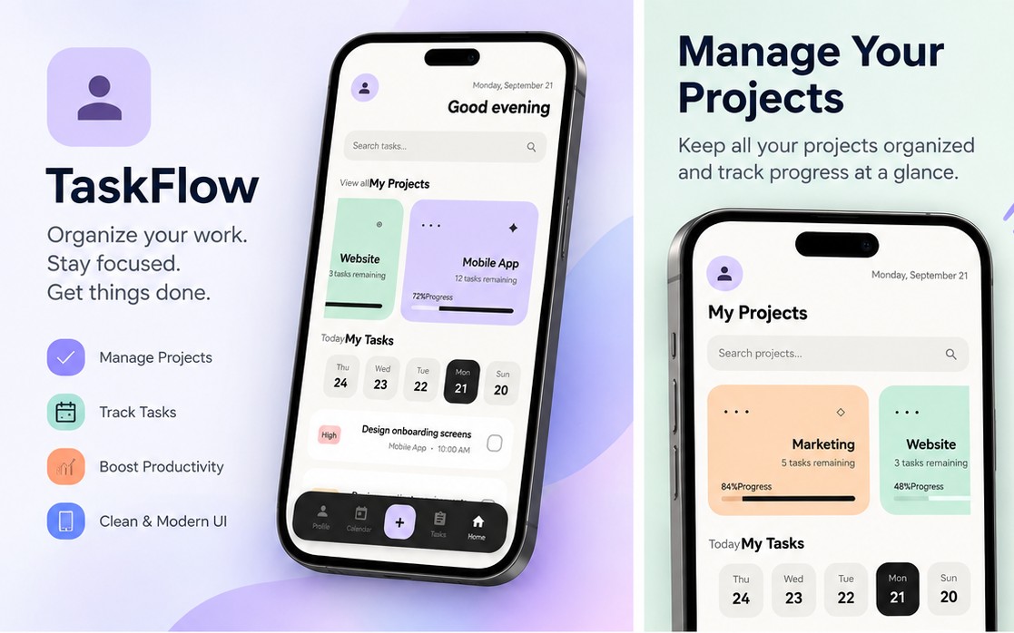 TaskFlow UI — Android Task Manager Template