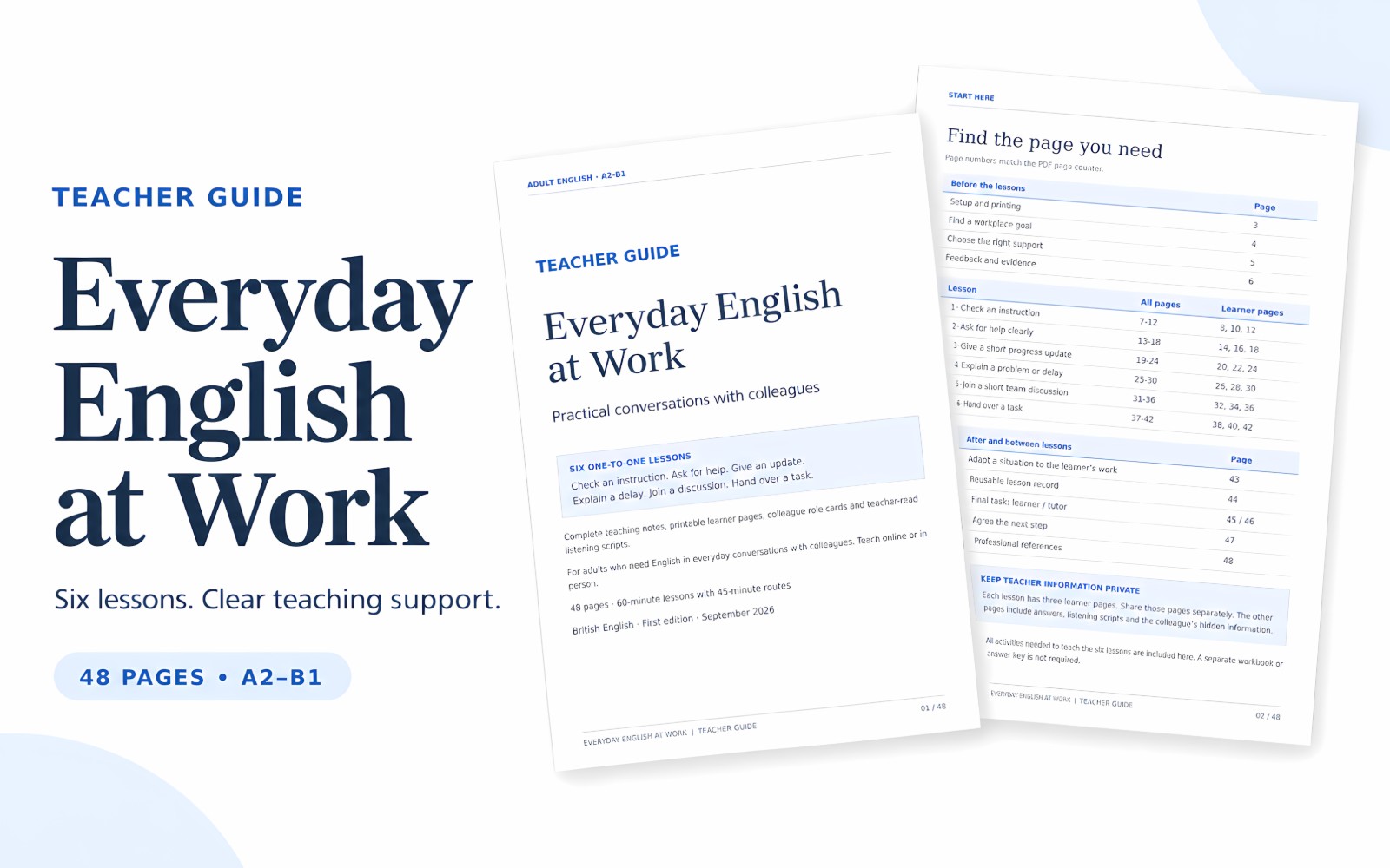 Everyday English at Work — Teacher Guide | A2–B1