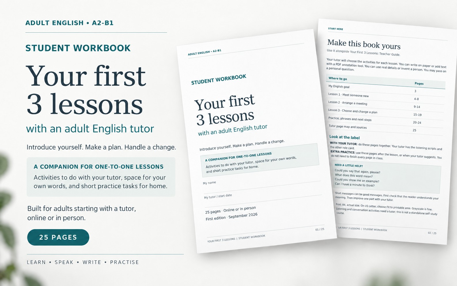 Your First 3 Lessons — A2–B1 Student Workbook