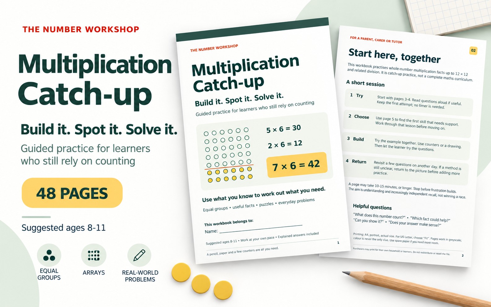 Multiplication Catch-up — 48-Page Maths Workbook for Ages 8–11