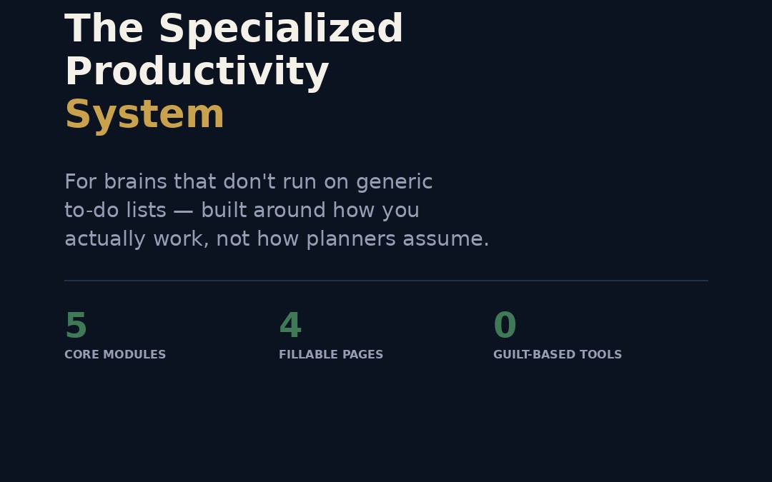 The Specialized Productivity System