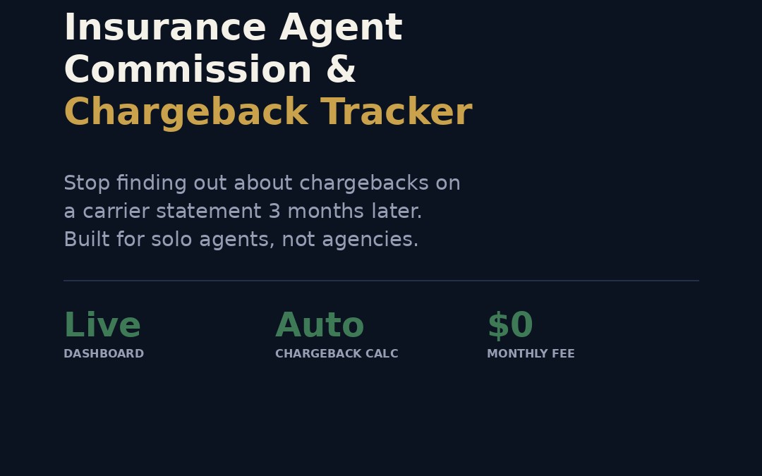 The Insurance Agent Commission & Chargeback Tracker