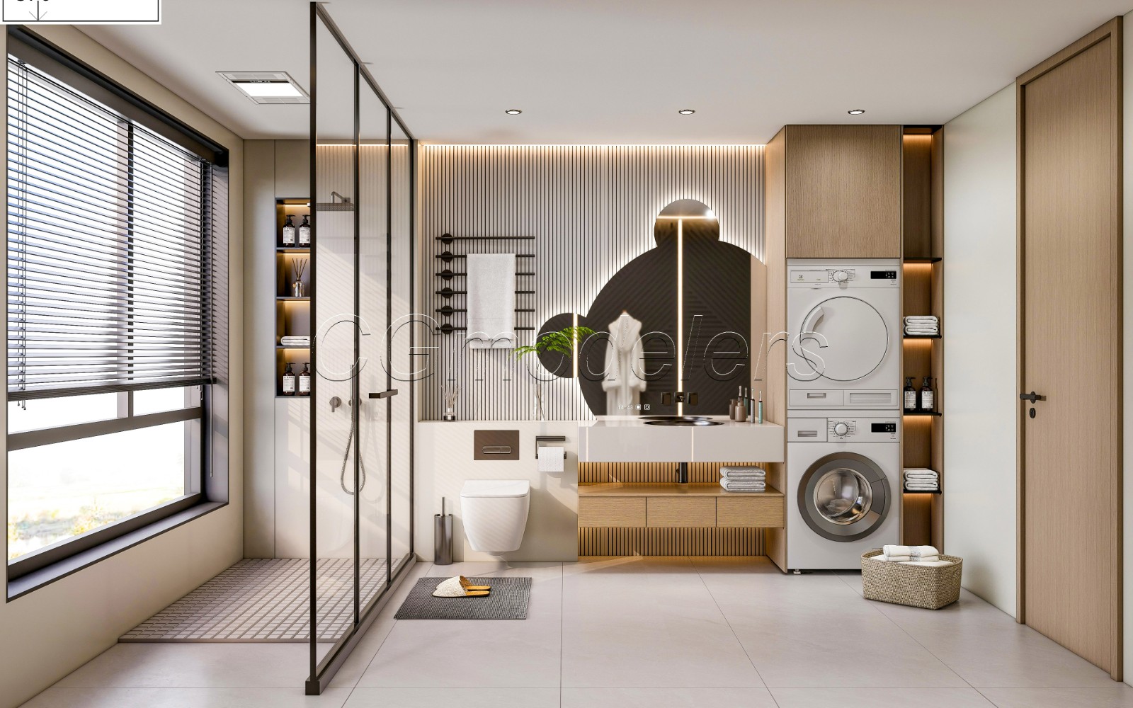 SketchUp + Enscape Bathroom Scene 9 | Render Ready 3D Model | PBR & Lighting