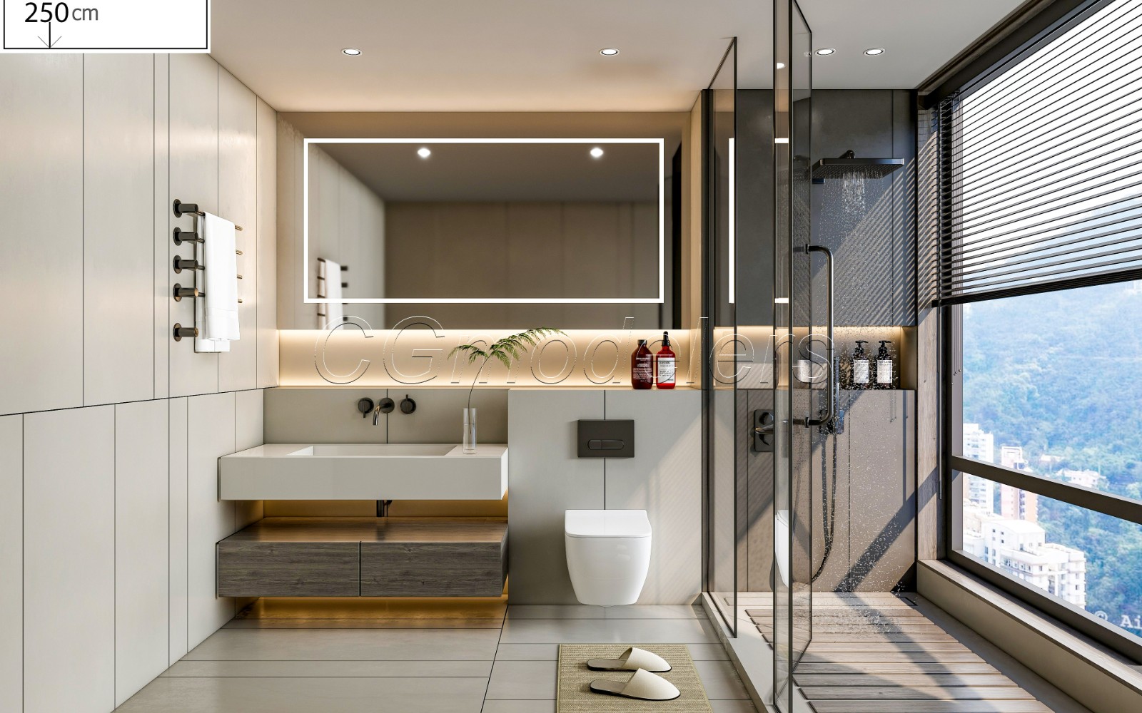 SketchUp + Enscape Bathroom Scene 7 | Render Ready 3D Model | PBR & Lighting