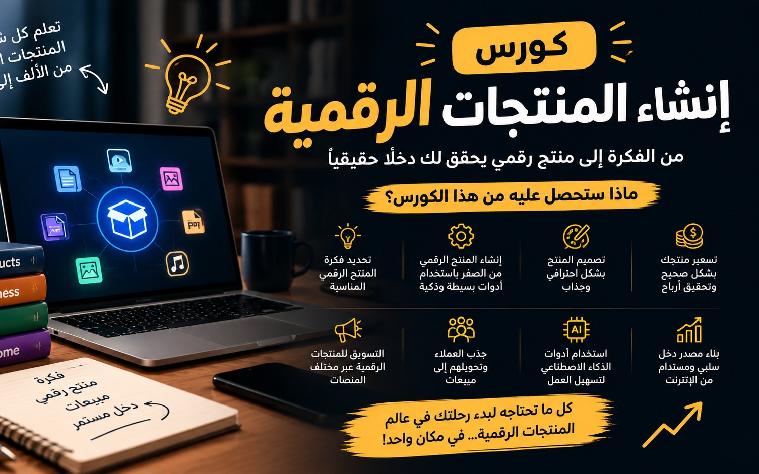 كورس إنشاء المنتجات الرقمية