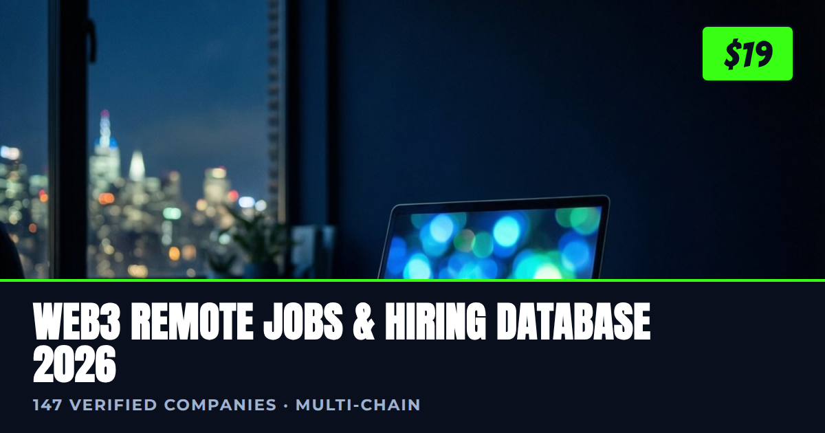 Web3 remote jobs database cover: ecosystem grid with 147 companies