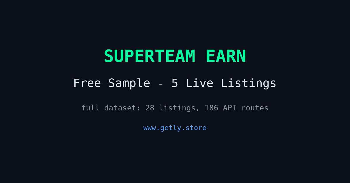 Superteam Earn — Free Sample: 5 Live Listings (CSV)