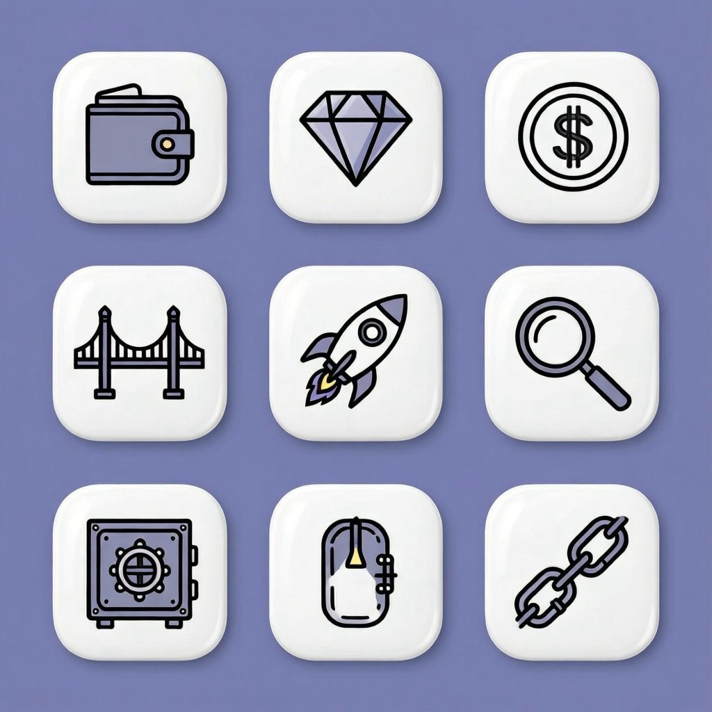 Web3 Icon Mega-Pack — 50 Crypto, DeFi & Dev Tool Icons
