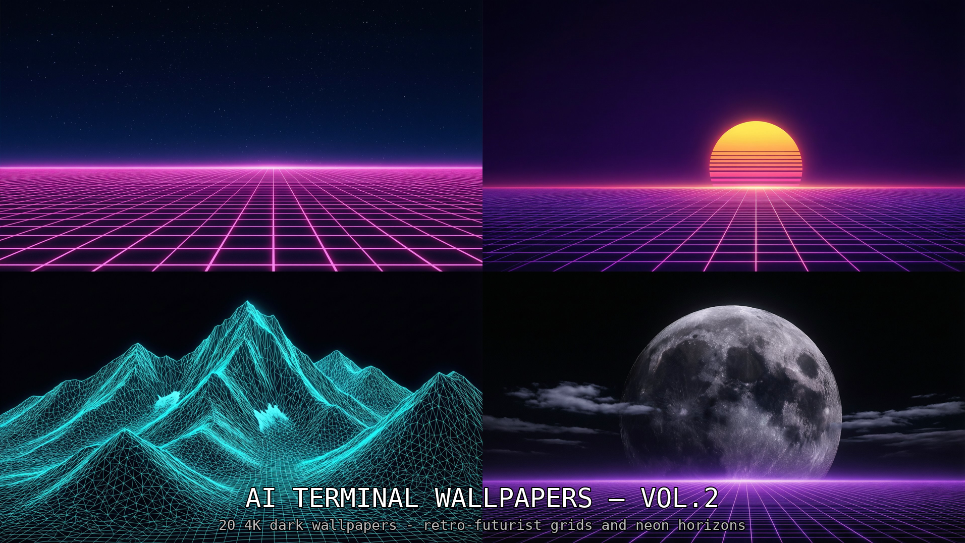 AI Terminal Wallpaper Pack Vol.2 — 20 New 4K Dark Wallpapers