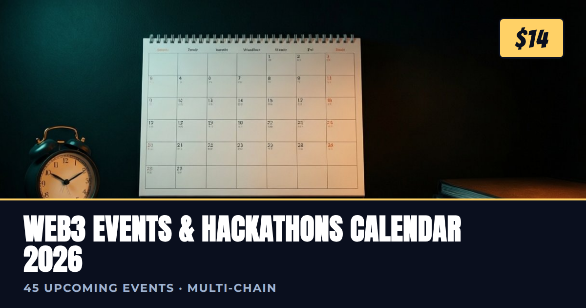 Web3 events calendar cover: 45 upcoming hackathons, conferences and popup cities, multi-chain