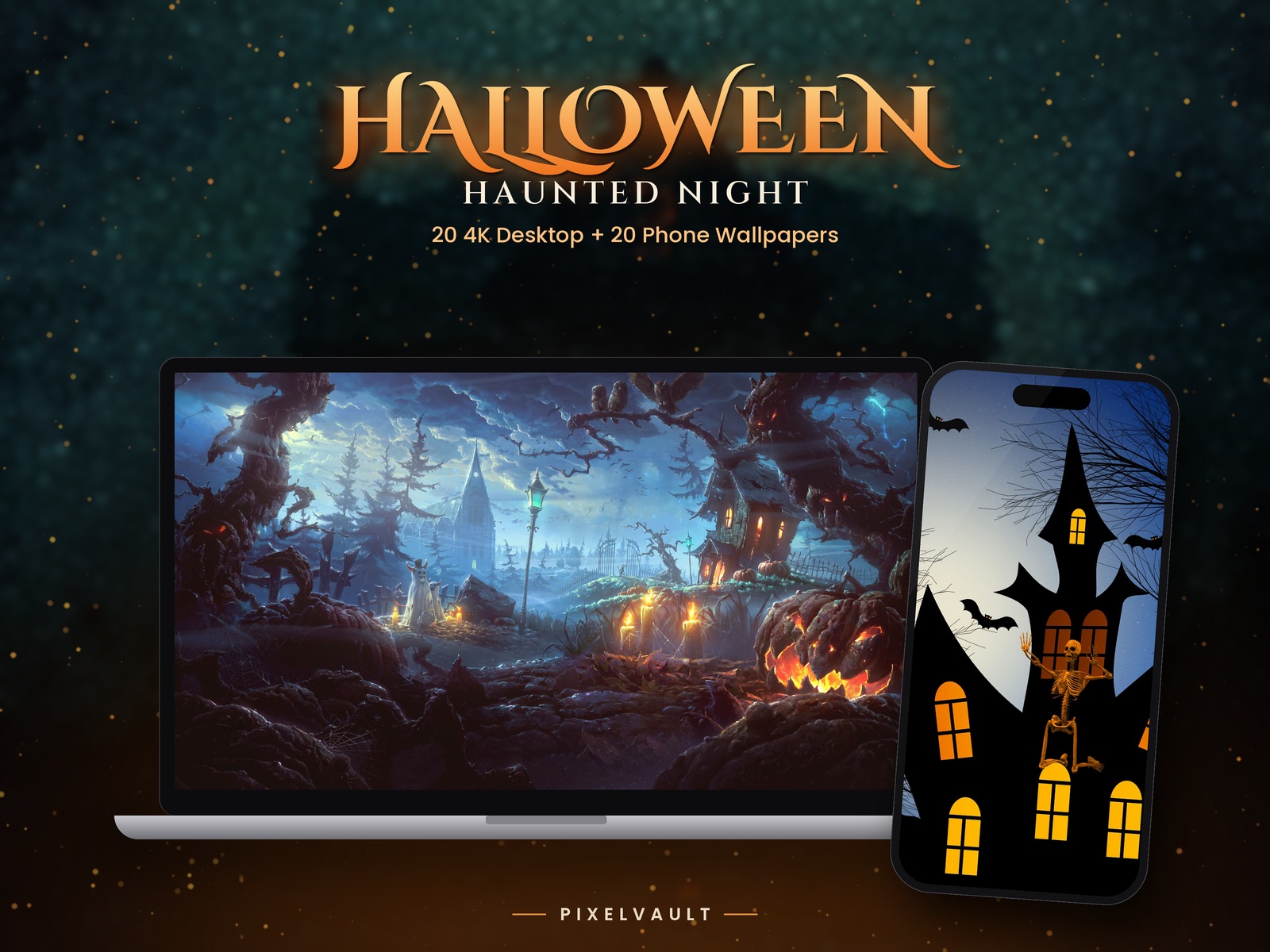 Haunted Night Halloween Wallpapers: 20 4K Desktop + 20 Phone Backgrounds