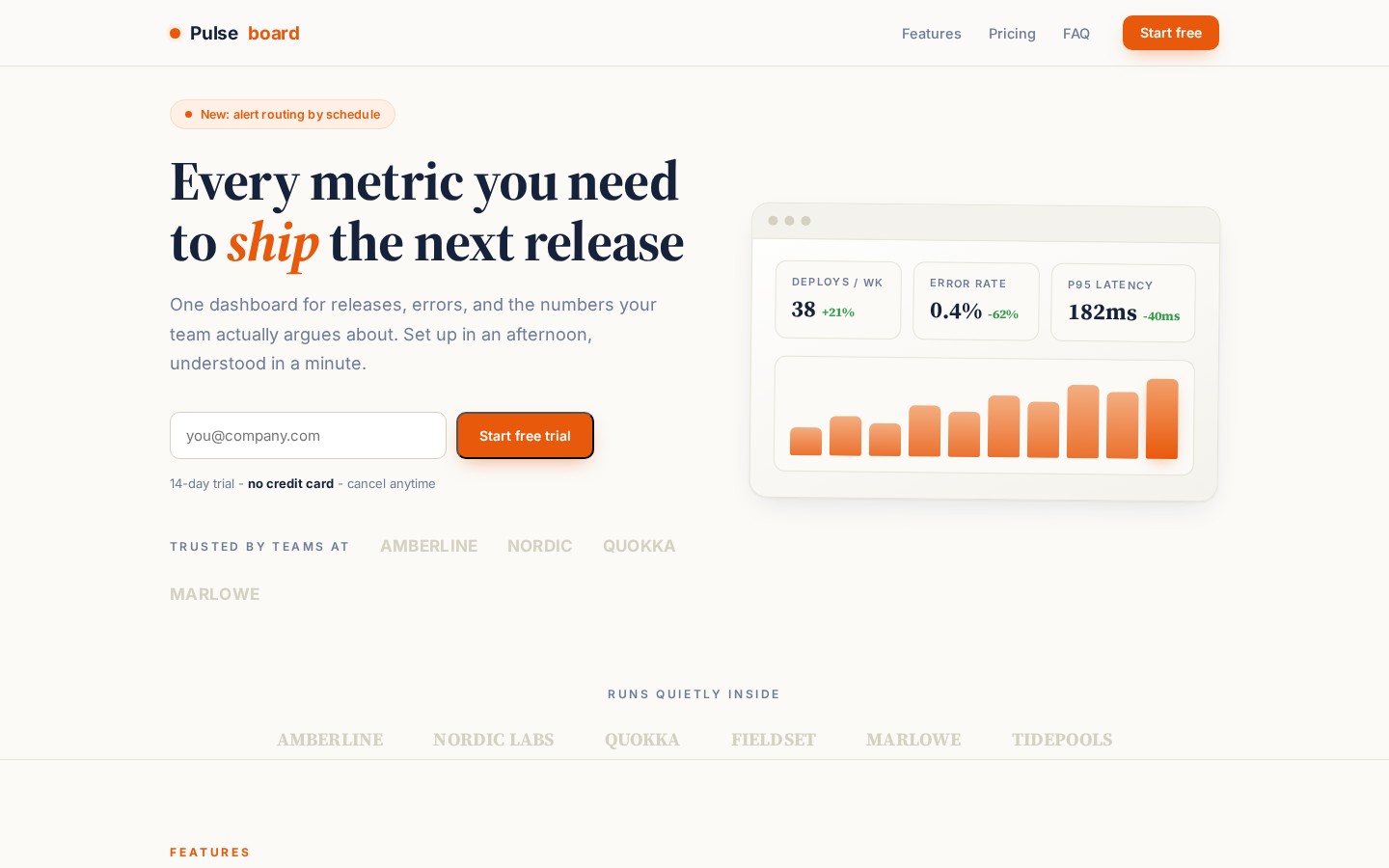 STARTPULSE | SaaS Landing Page Template