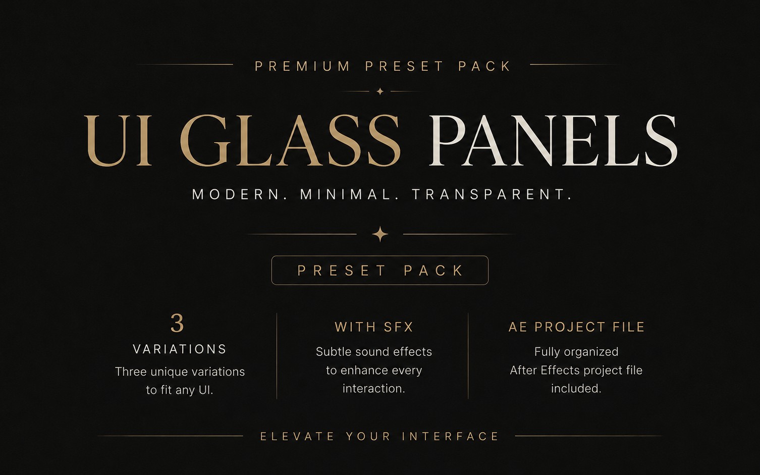 Premium Glass UI Panels After Effects Preset