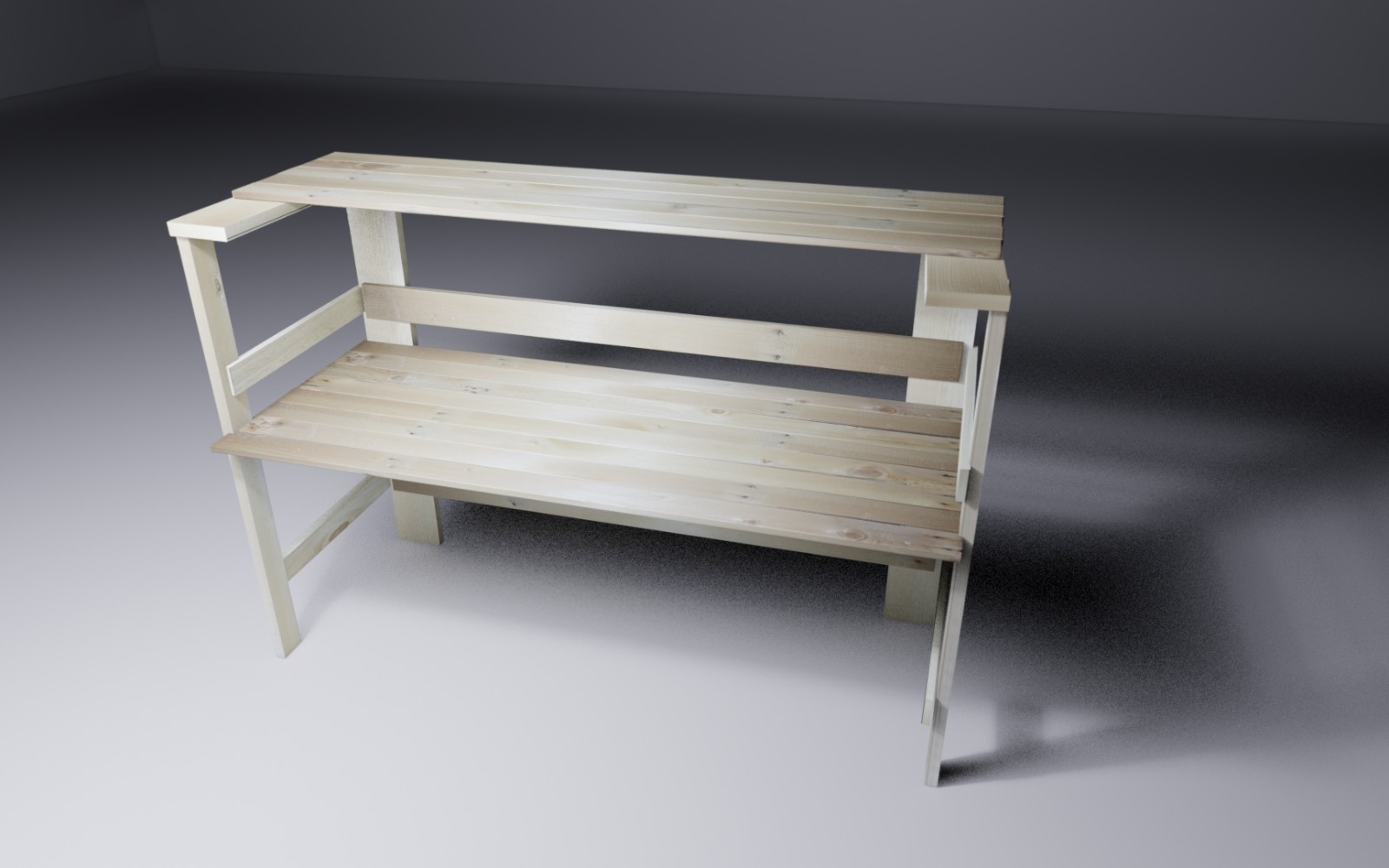 Wooden Plank Low-Poly Work Table