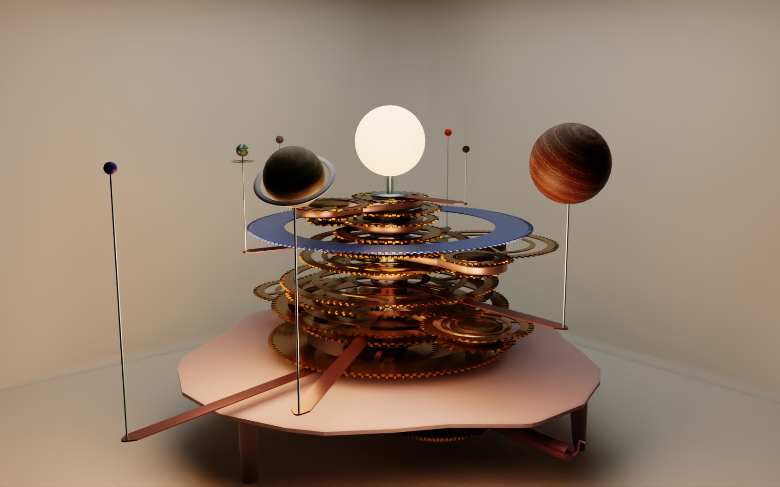 Animated Mechanical Orrery 3D Model | Getly