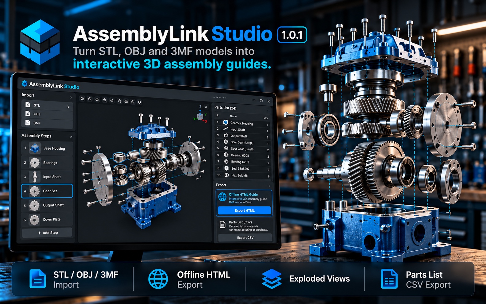 AssemblyLink Studio 1.0.1 – Blender Add-on for 3D Assembly Guides | Getly