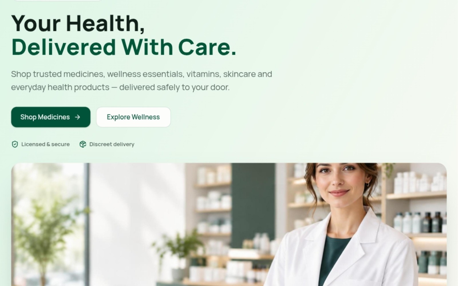 MediCare — Premium Online Pharmacy Landing Page Template