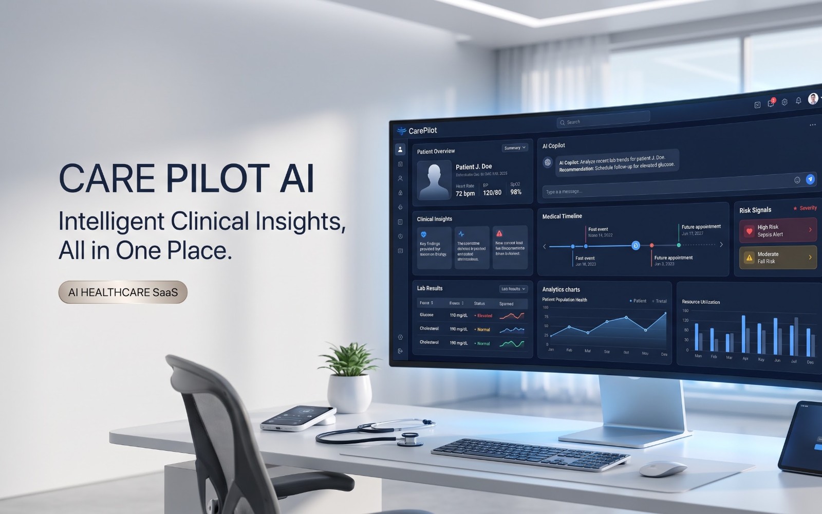 CarePilot AI — Premium AI Healthcare SaaS Dashboard