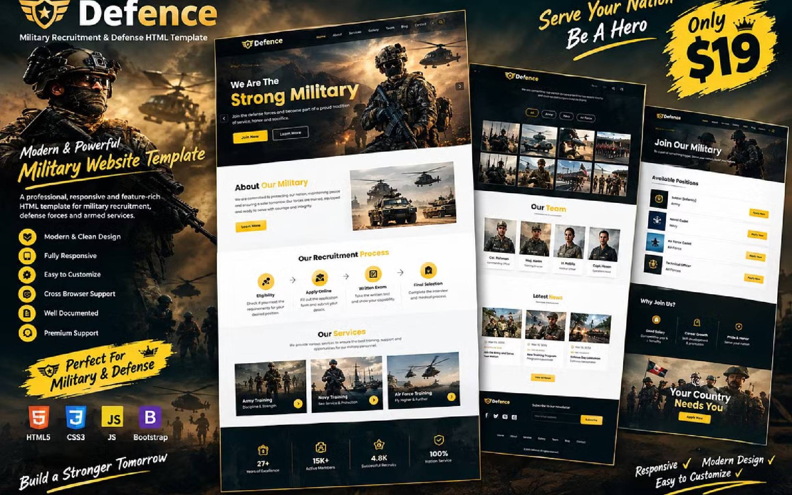 Defence - Military HTML-шаблон | Getly