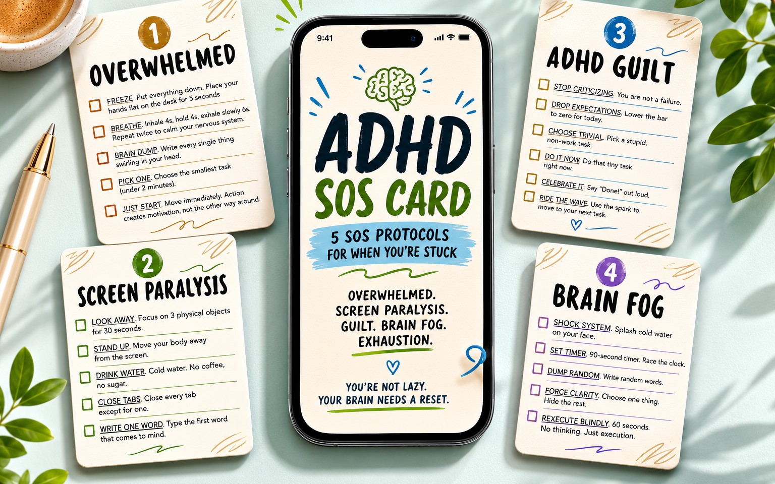 ADHD SOS Emergency Cards