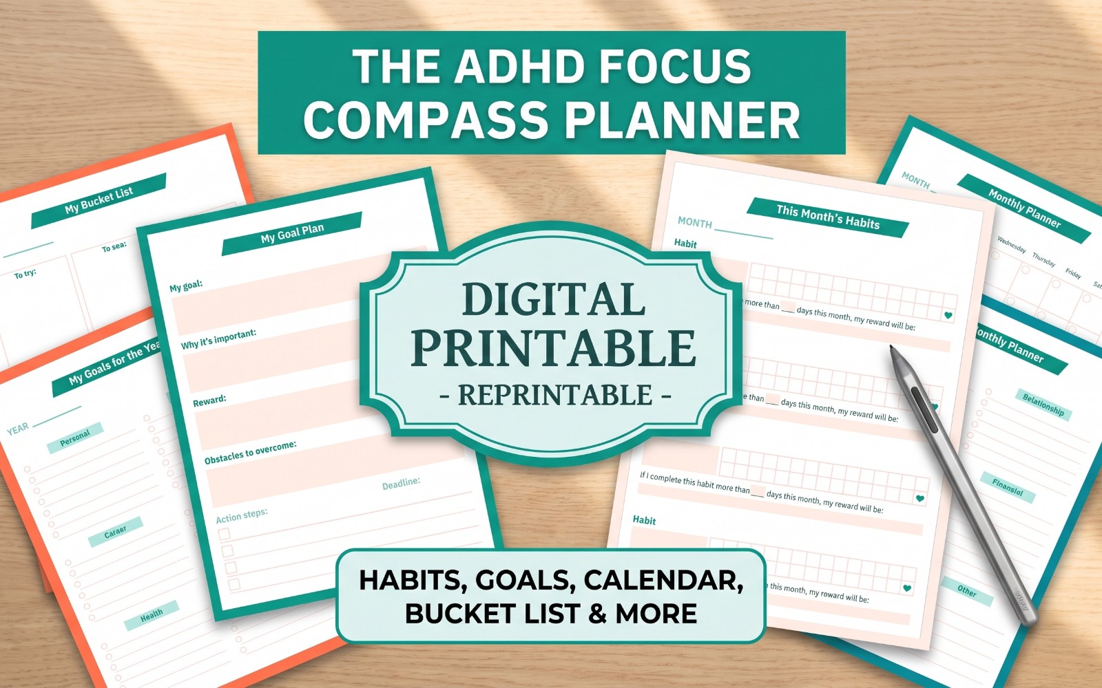 THE ADHD FOCUS COMPASS PLANNER