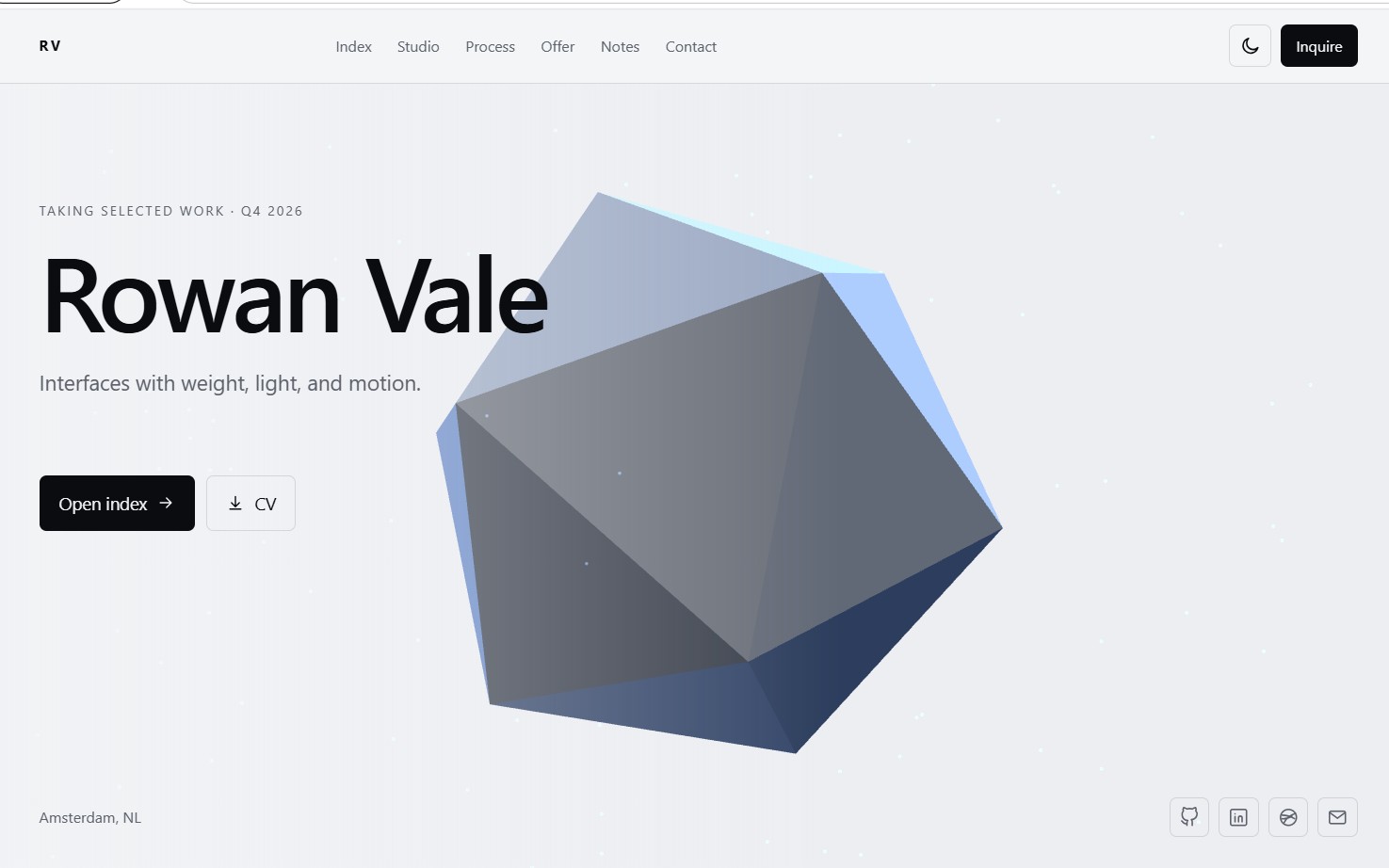 Vertex - 3D Developer Portfolio Template