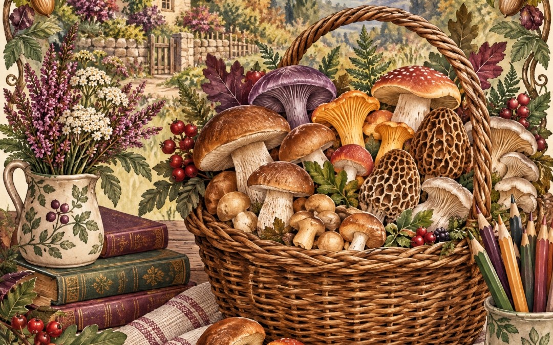 Mushroom Coloring Book – 19 Printable Pages PDF | Cottagecore & Cozy Art