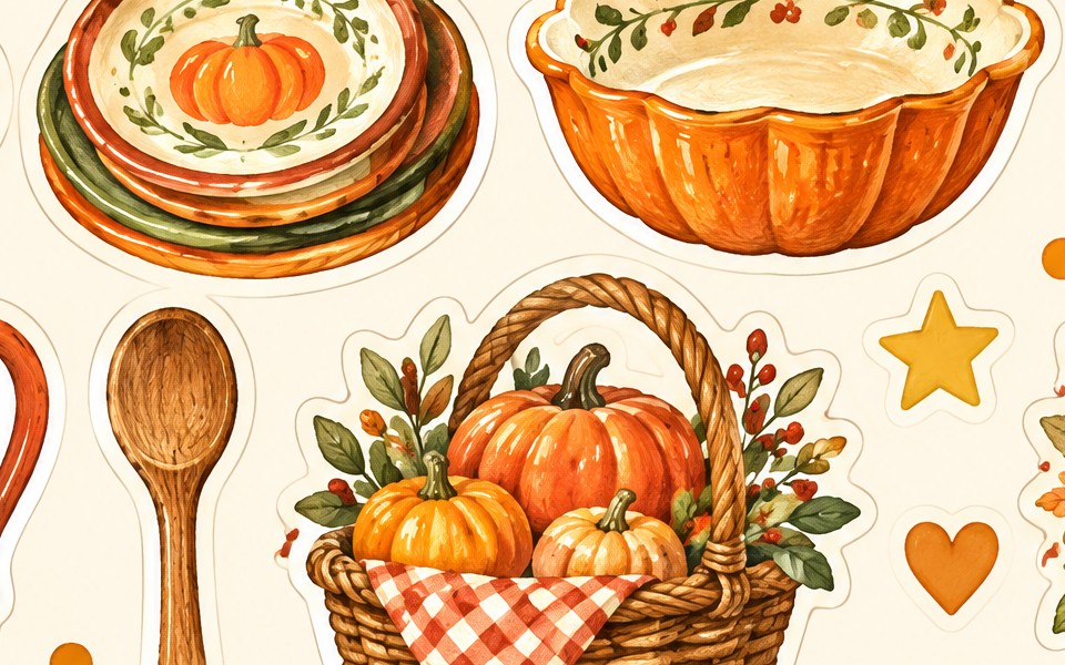 Pumpkin sticker pack 🧡✨ 5 PDF pages | 100+ stickers