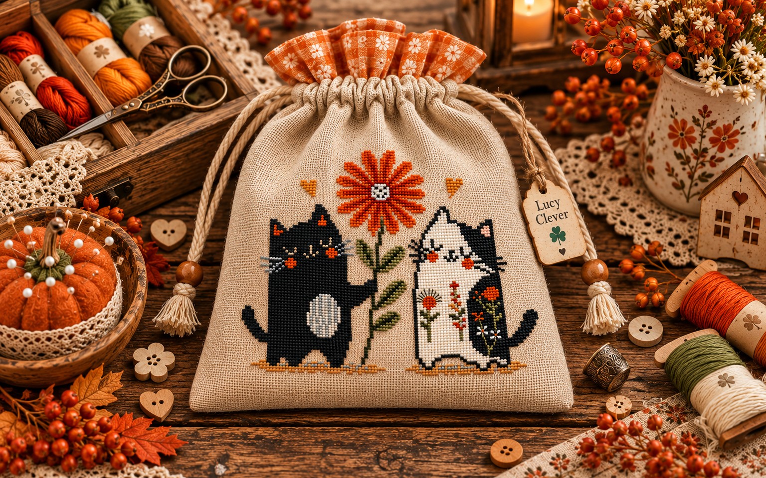 Orange Happiness Cross Stitch Pattern PDF