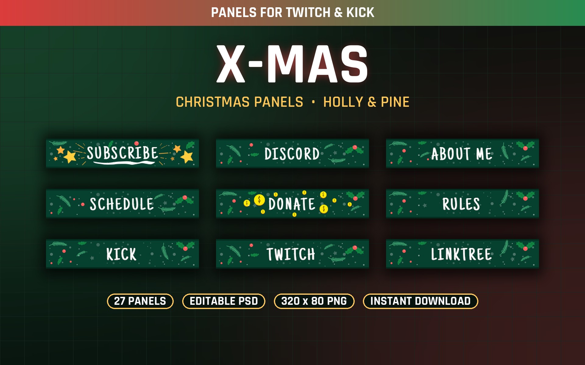 X-Mas Twitch Panels