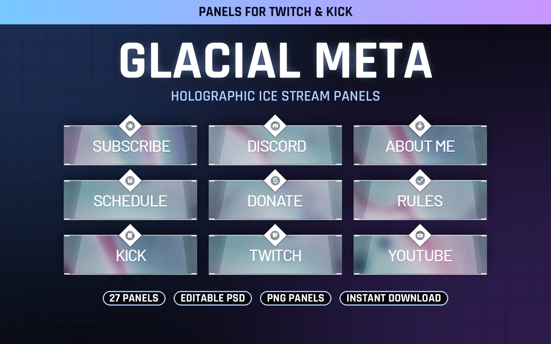 Glacial Meta Twitch Panels