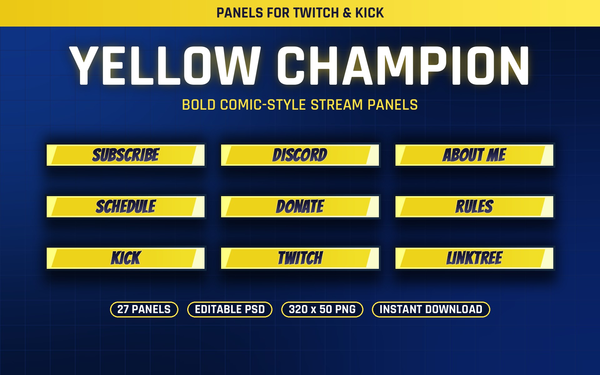 Yellow Champion Twitch Panels