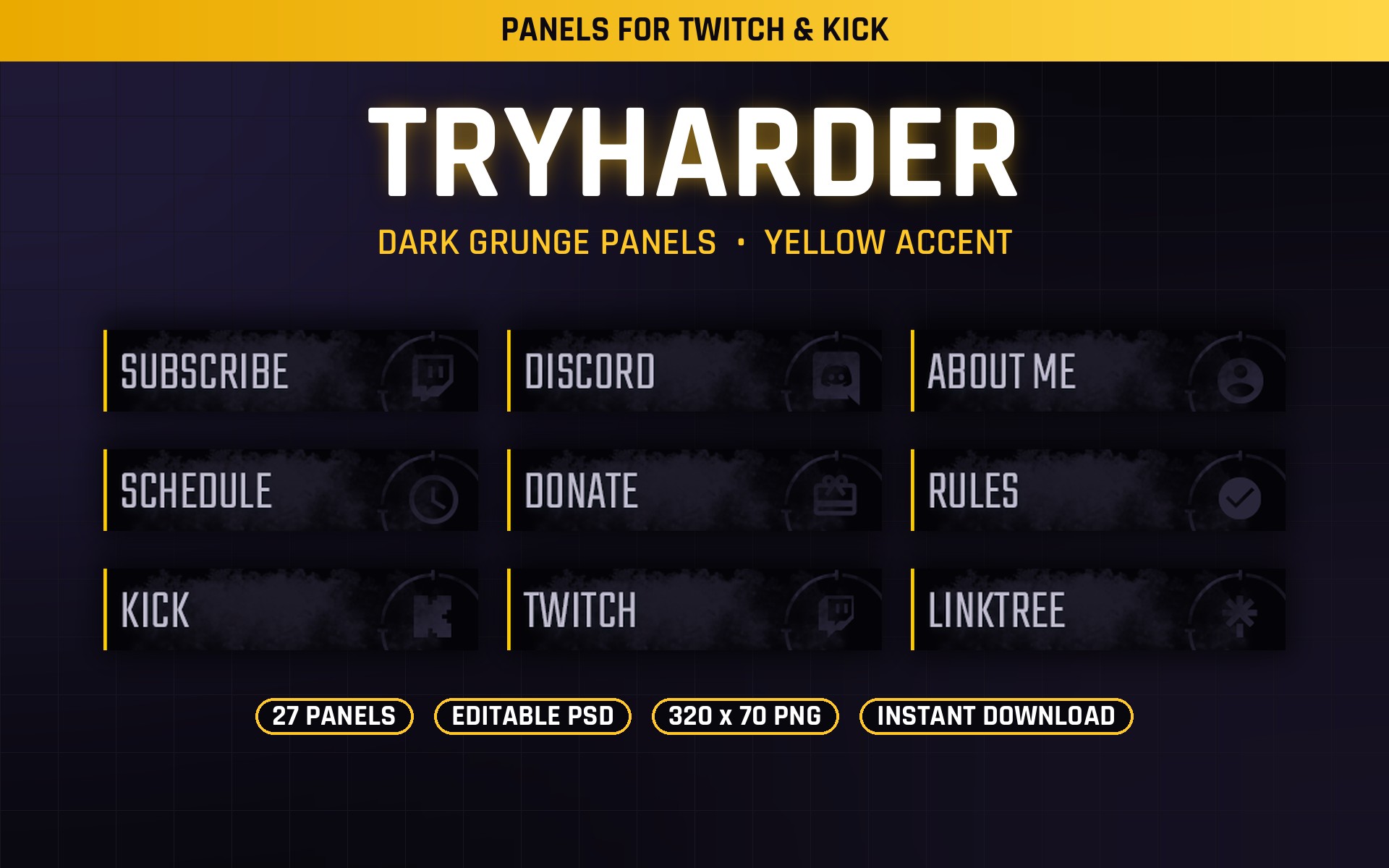 Tryharder Twitch Panels