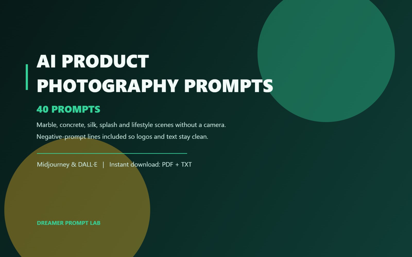 AI Product Photography Prompt Pack (40 Prompts)