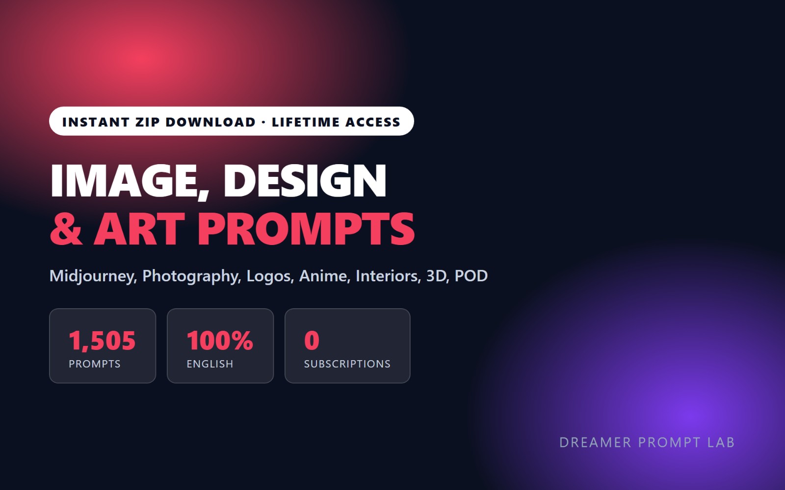Image, Design & Art Prompt Bundle — 1,505 Midjourney & AI Art Prompts