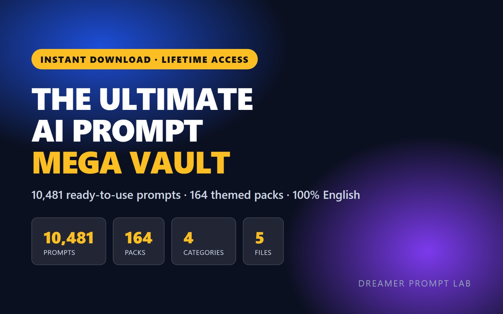 Ultimate AI Prompt Mega Vault — 10,481 Prompts for ChatGPT, Claude, Midjourney & More